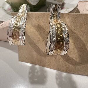 Montana Silversmiths Silver and Gold Ornate Earrings